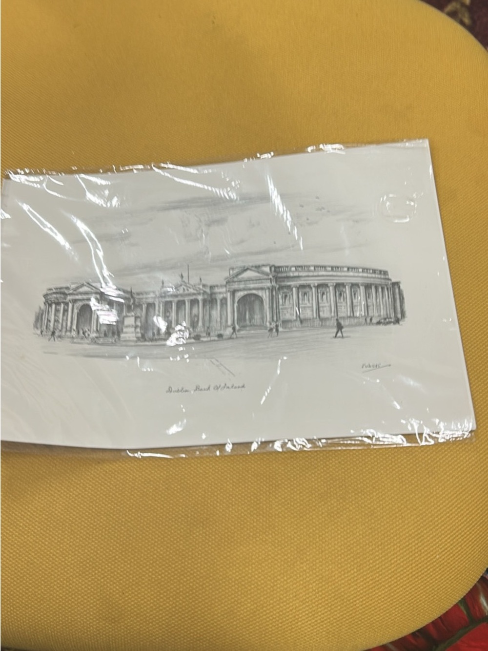 Architectural Print on White Paper with Black Ink Illustration